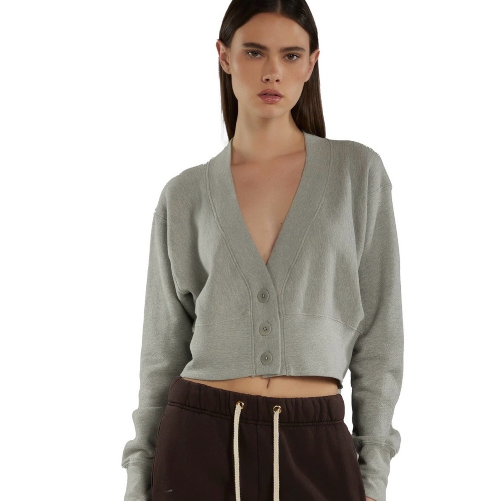 Les Tien Women's Classic Gray Button-Down Cardigan